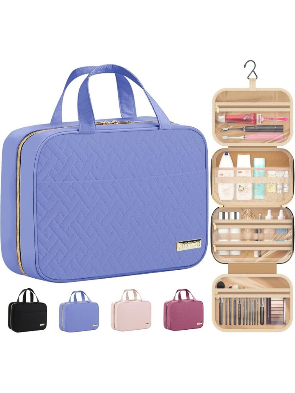 Versatile Hanging Travel Toiletry Bag for Women & Men - Aegean Blue Essentials